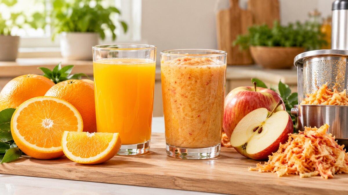 Apakah jus buah mengandung serat dibandingkan buah utuh dan ampas juicer