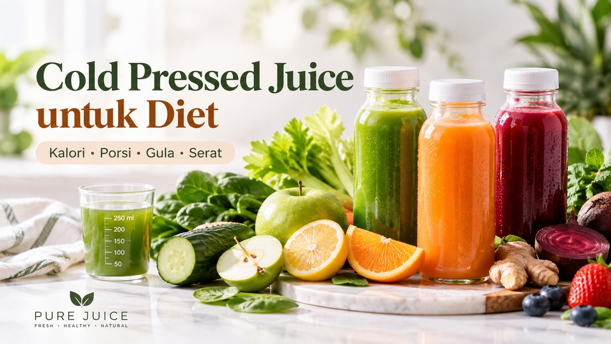 Cold pressed juice untuk diet dengan jus sayur buah segar dan panduan kalori serta porsi